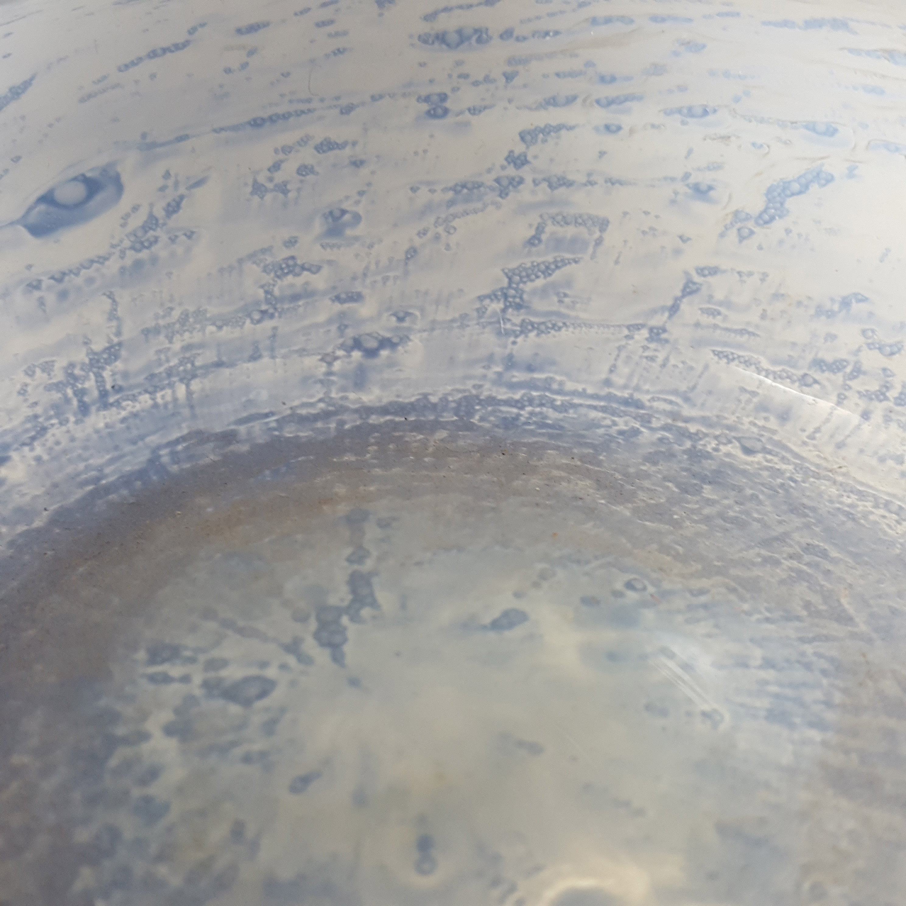 (image for) Nazeing? British Clouded Mottled Blue Bubble Glass Bowl - Click Image to Close