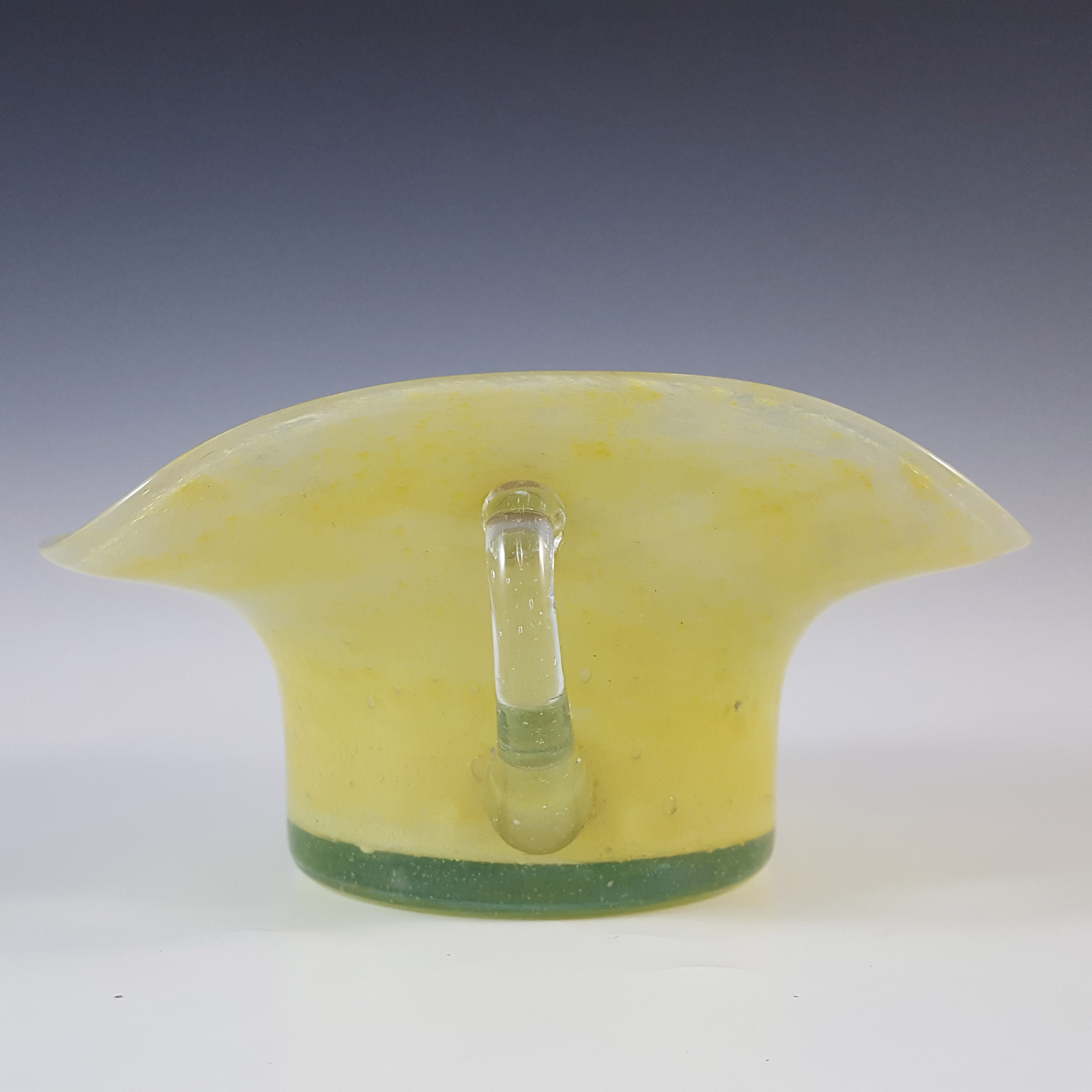 (image for) Nazeing? British Clouded Mottled Yellow Bubble Glass Bowl - Click Image to Close