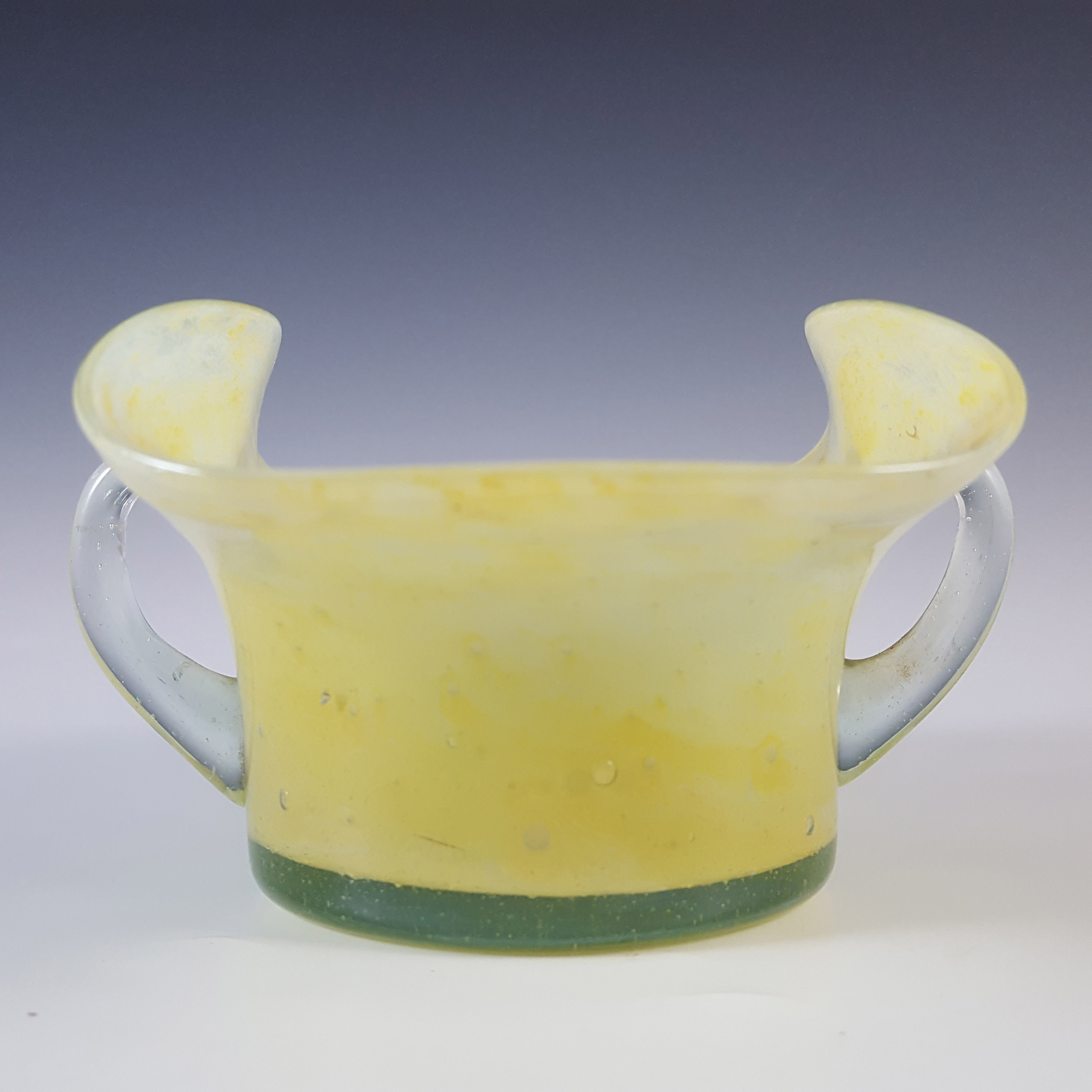 (image for) Nazeing? British Clouded Mottled Yellow Bubble Glass Bowl - Click Image to Close