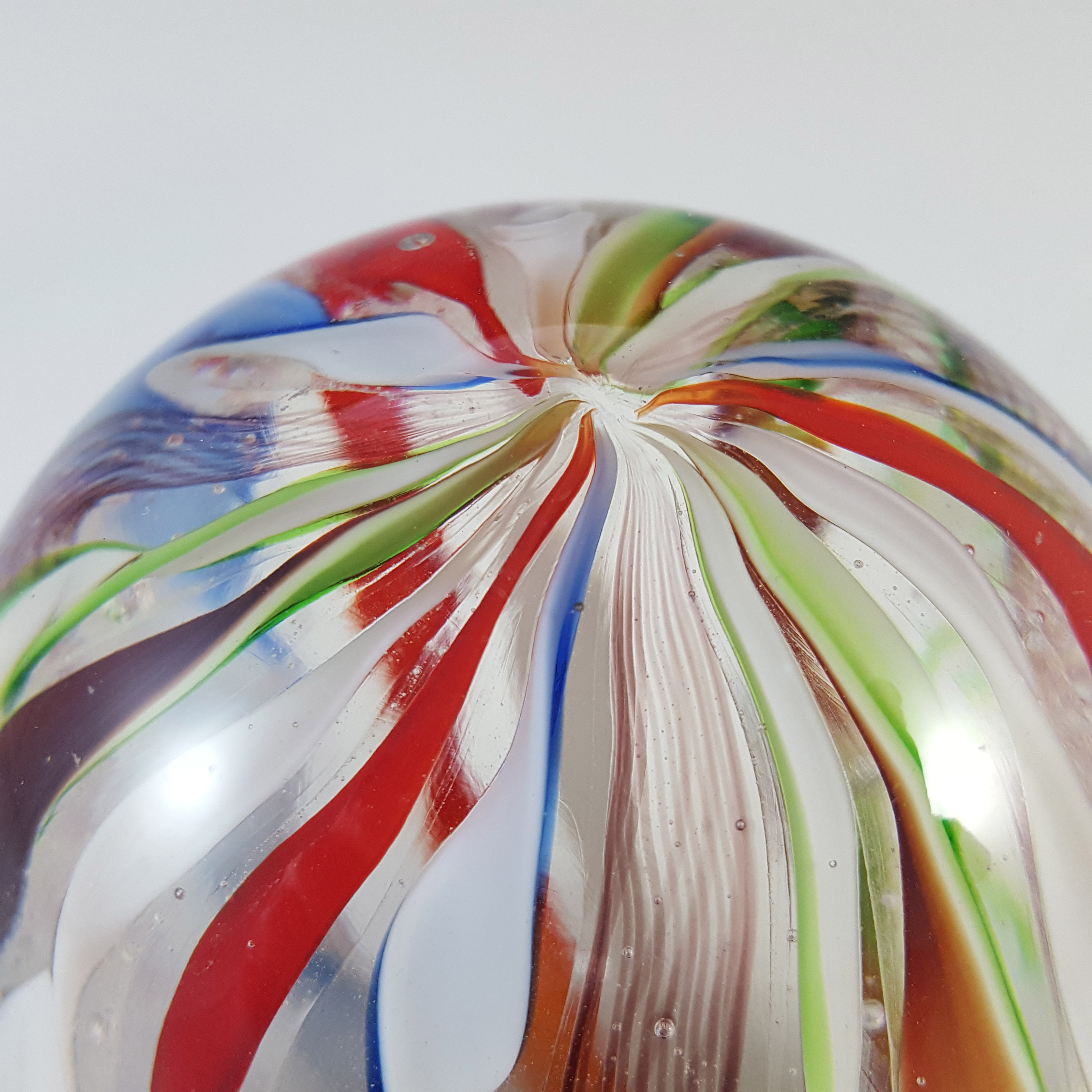 (image for) Vintage Multicoloured Glass Zanfirico Filigree Paperweight - Click Image to Close