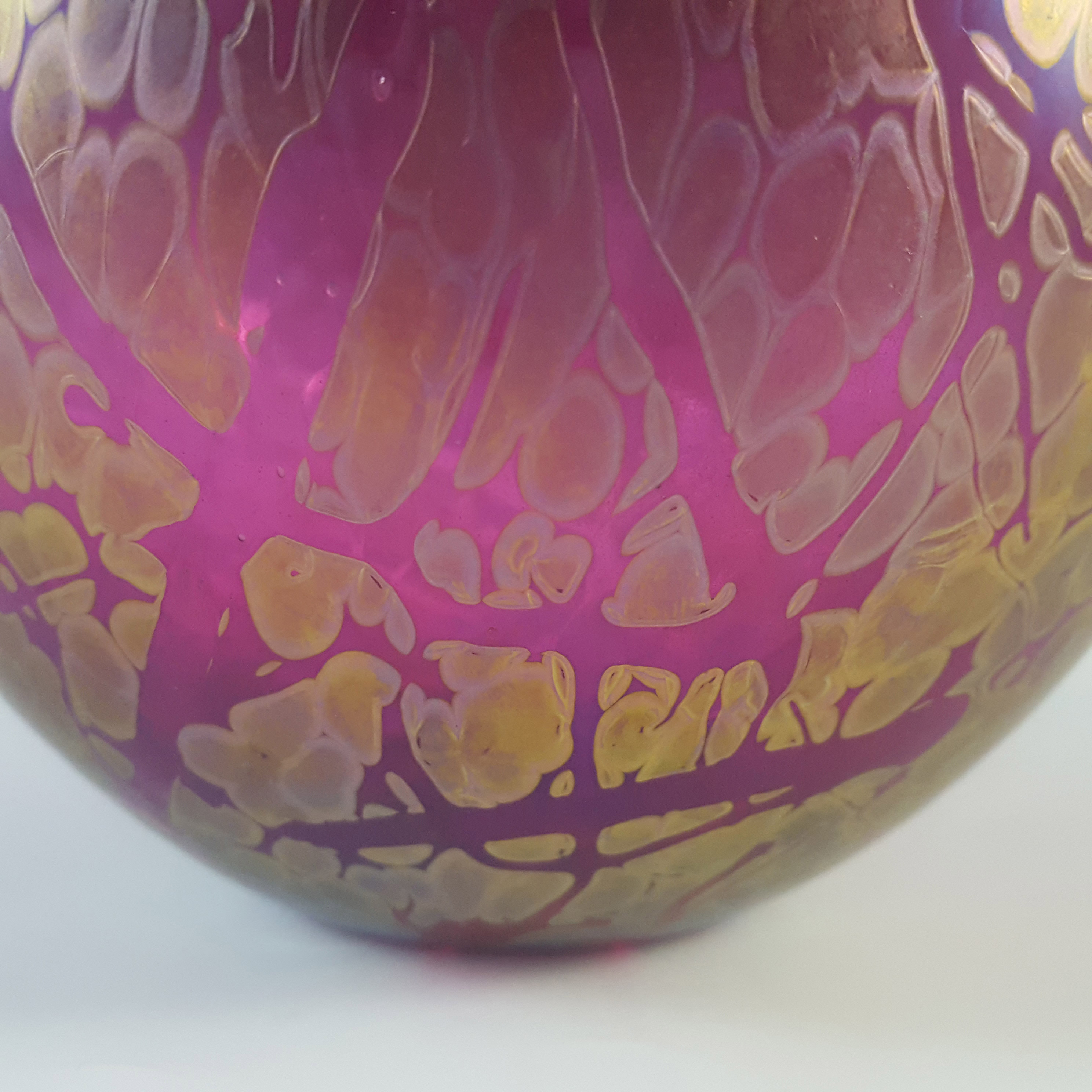 (image for) Marked Royal Brierley Iridescent Purple Glass 'Studio' Globe Vase - Click Image to Close
