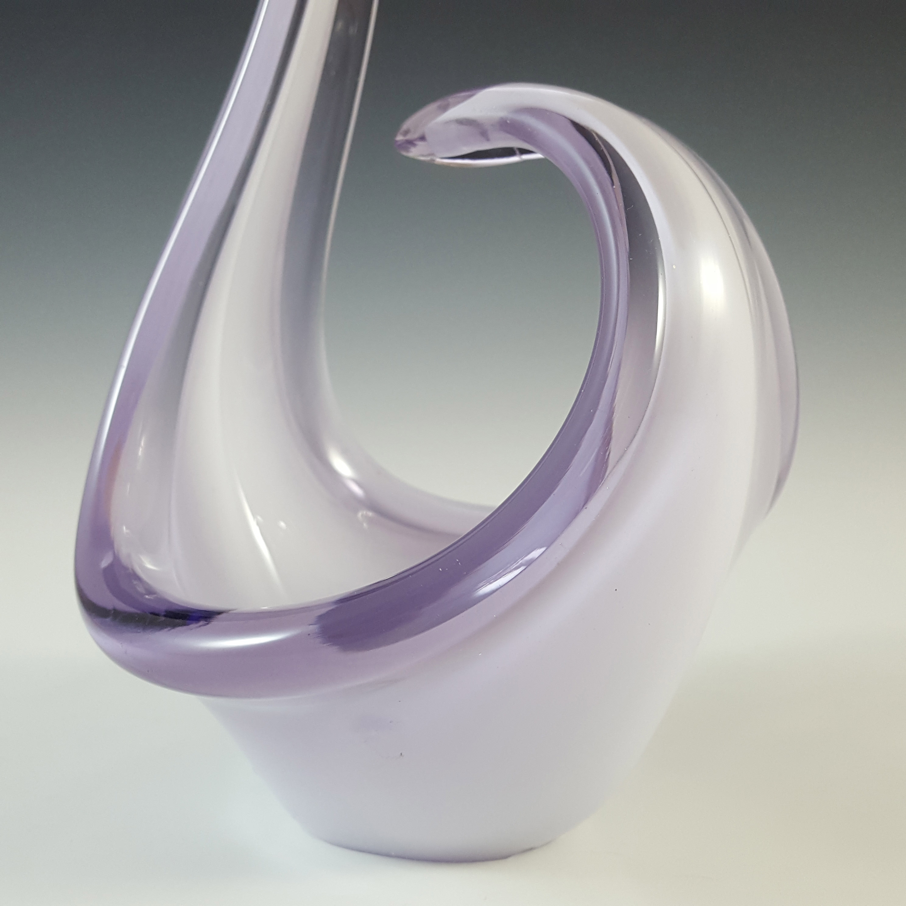 (image for) Murano Style Spanish Lilac Glass 1970's Sculpture Bowl - Click Image to Close