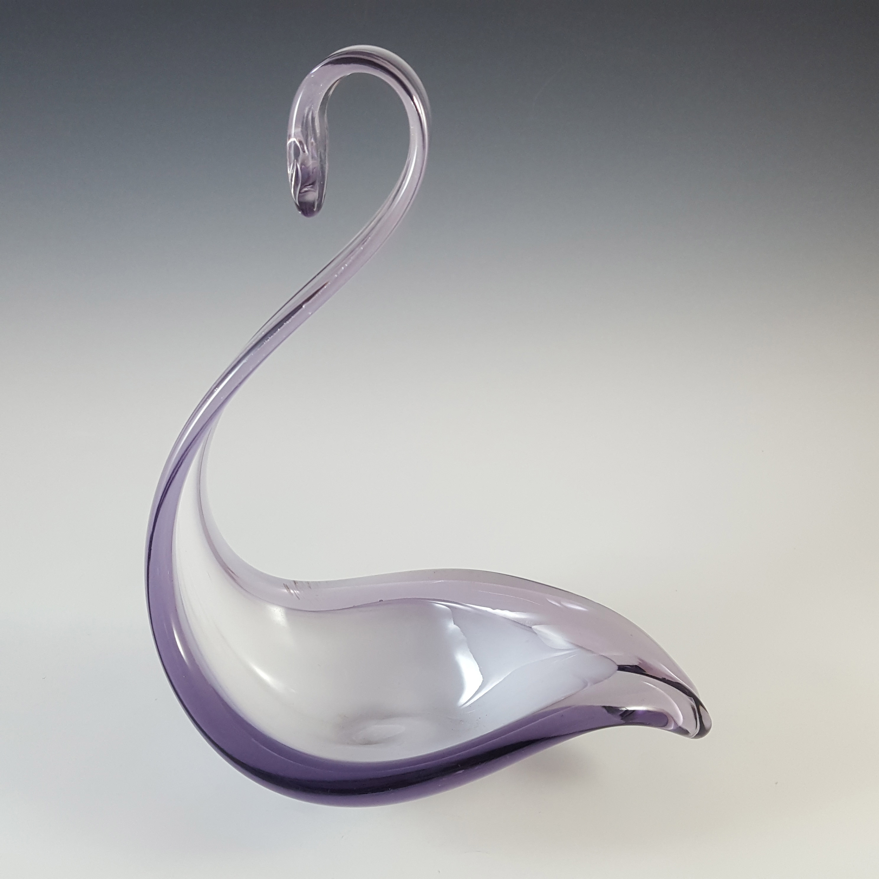 (image for) Murano Style Spanish Lilac Glass Vintage Sculpture Bowl - Click Image to Close