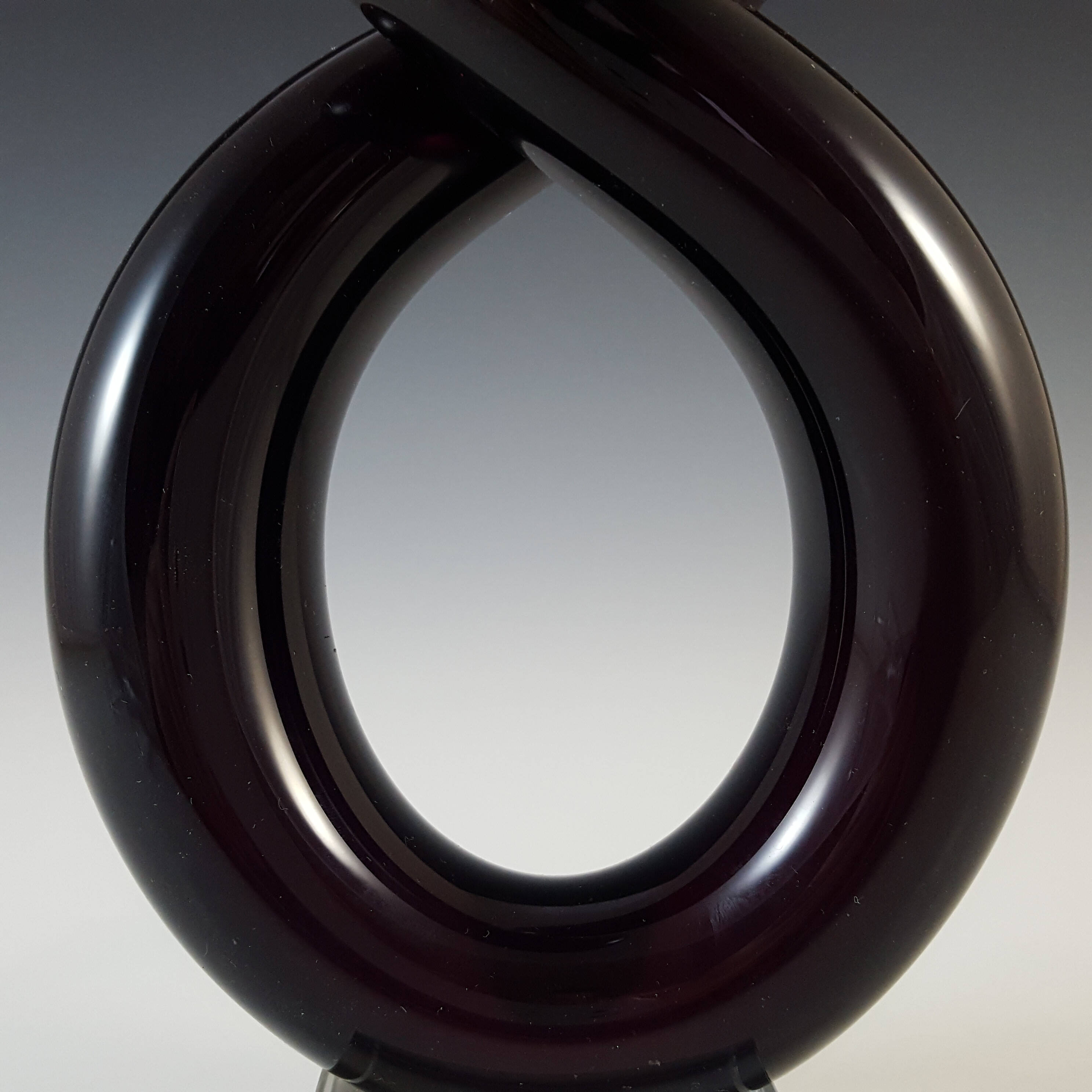 (image for) Murano Style Chinese Purple & Clear Glass Abstract Sculpture - Click Image to Close