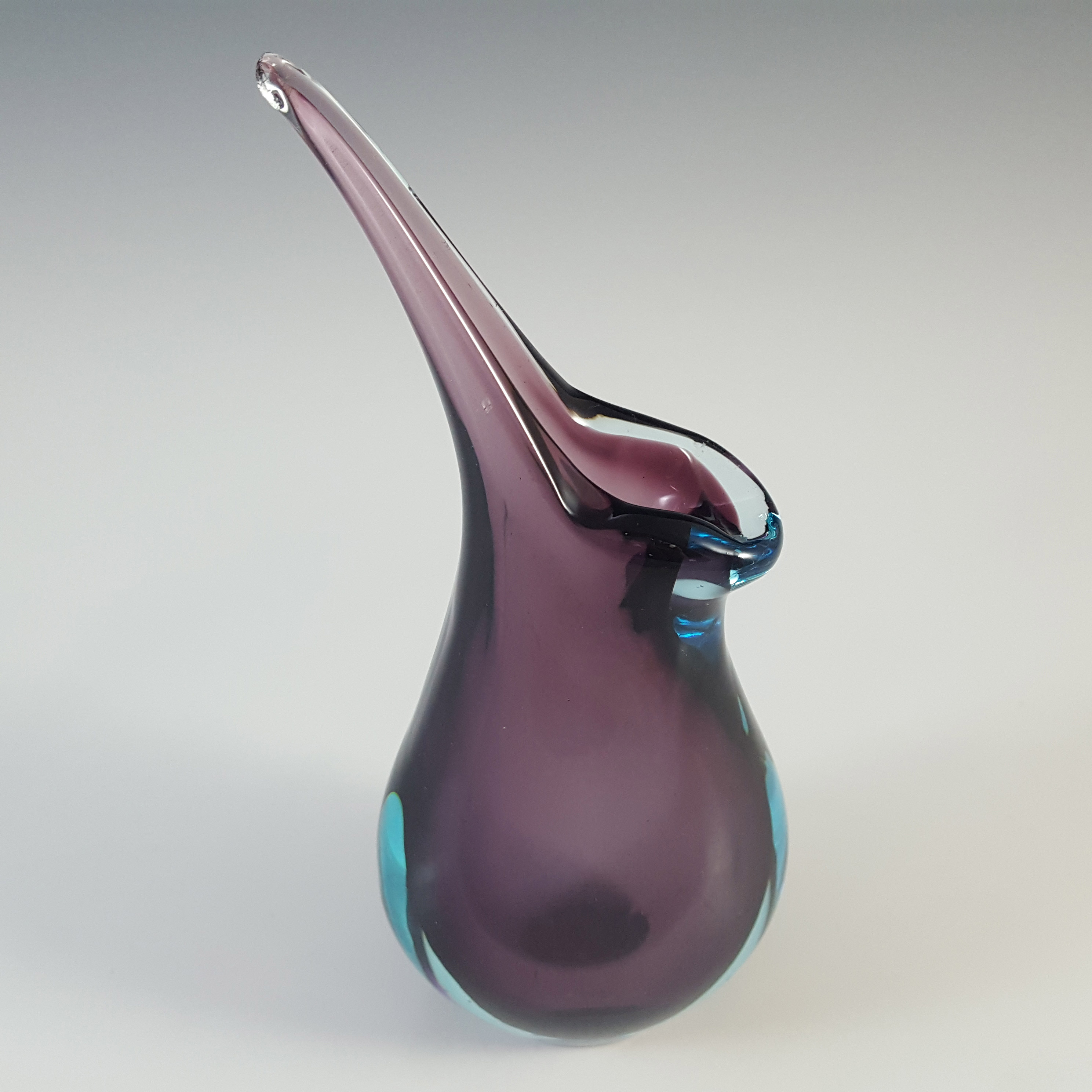 (image for) Murano Venetian Purple & Blue Sommerso Glass Vintage Vase - Click Image to Close