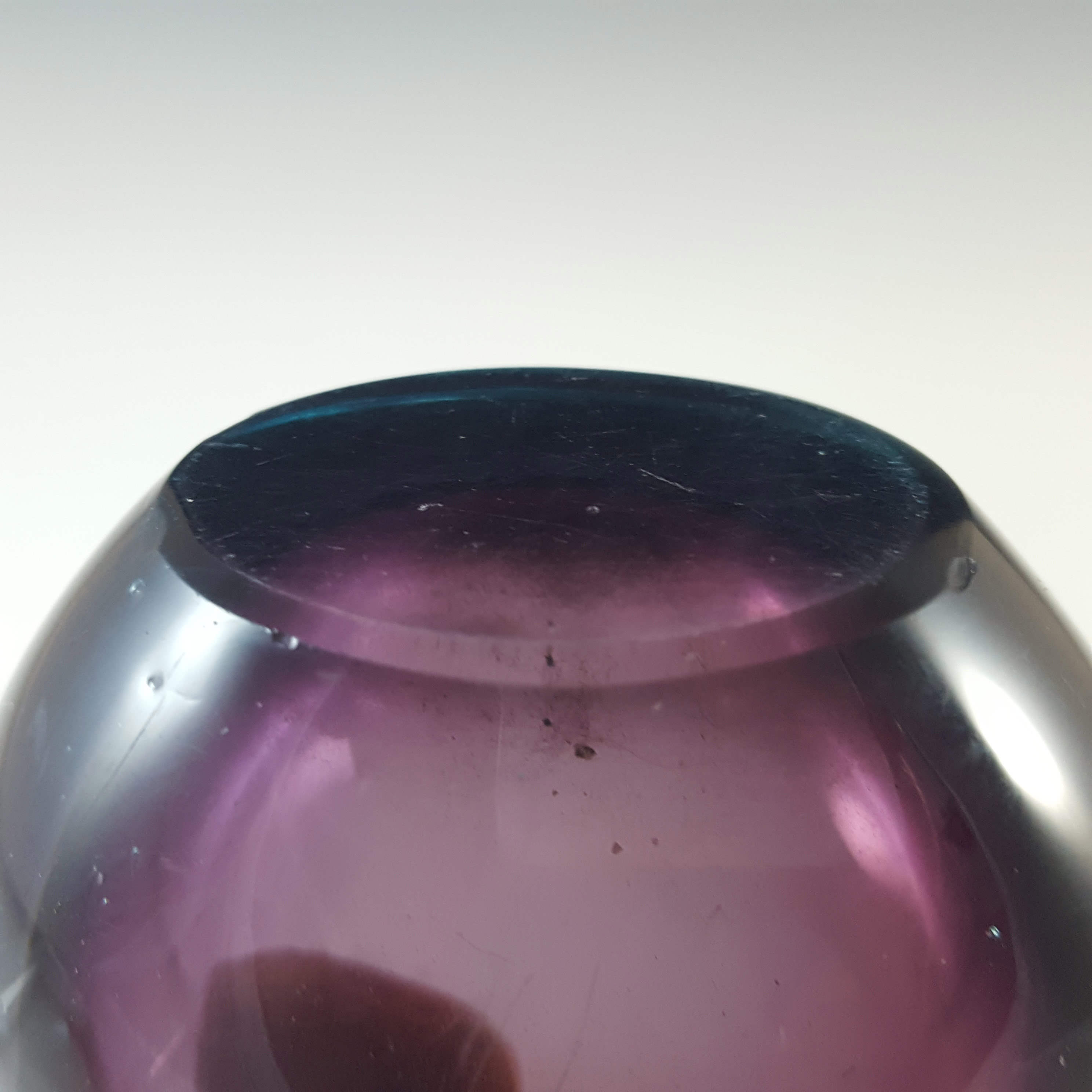 (image for) Murano Venetian Purple & Blue Sommerso Glass Vintage Vase - Click Image to Close