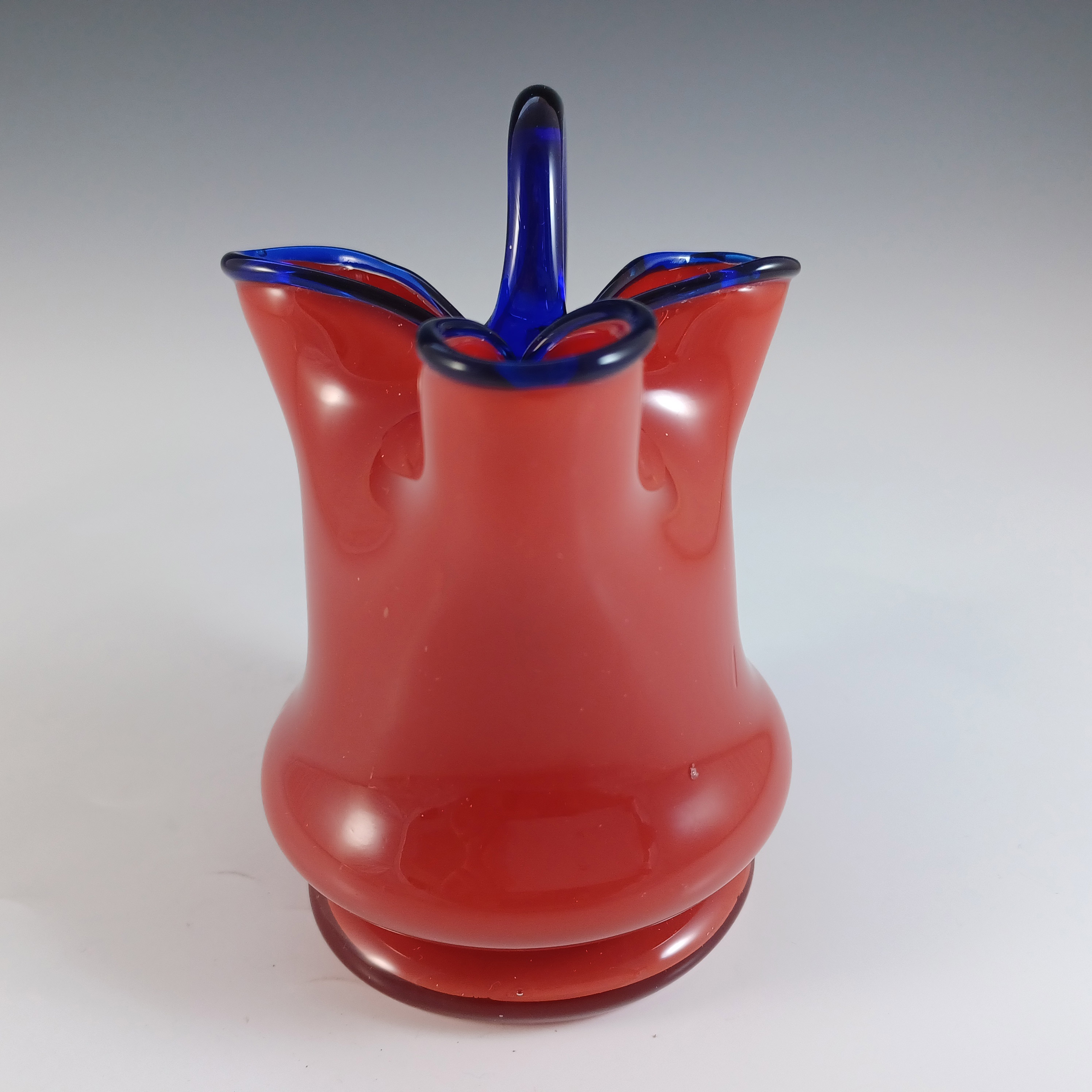 (image for) Czech / Bohemian Art Deco Red & Blue Tango Glass Vase - Click Image to Close