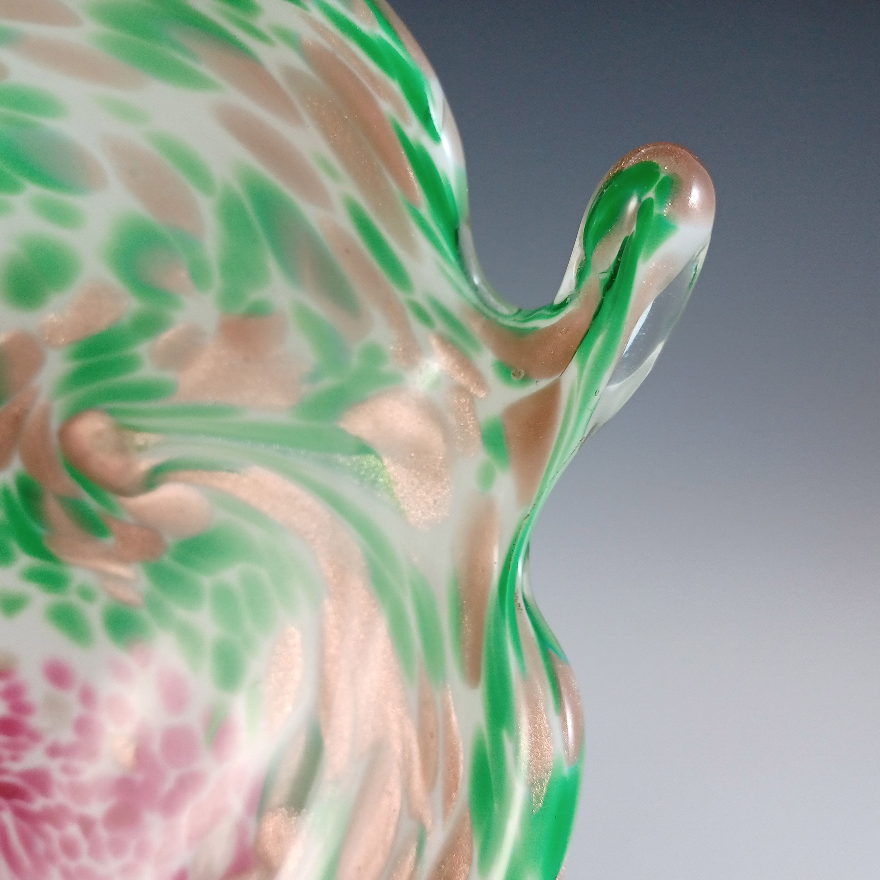 LABELLED Fratelli Toso Murano Copper Aventurine Glass Bowl - Click Image to Close