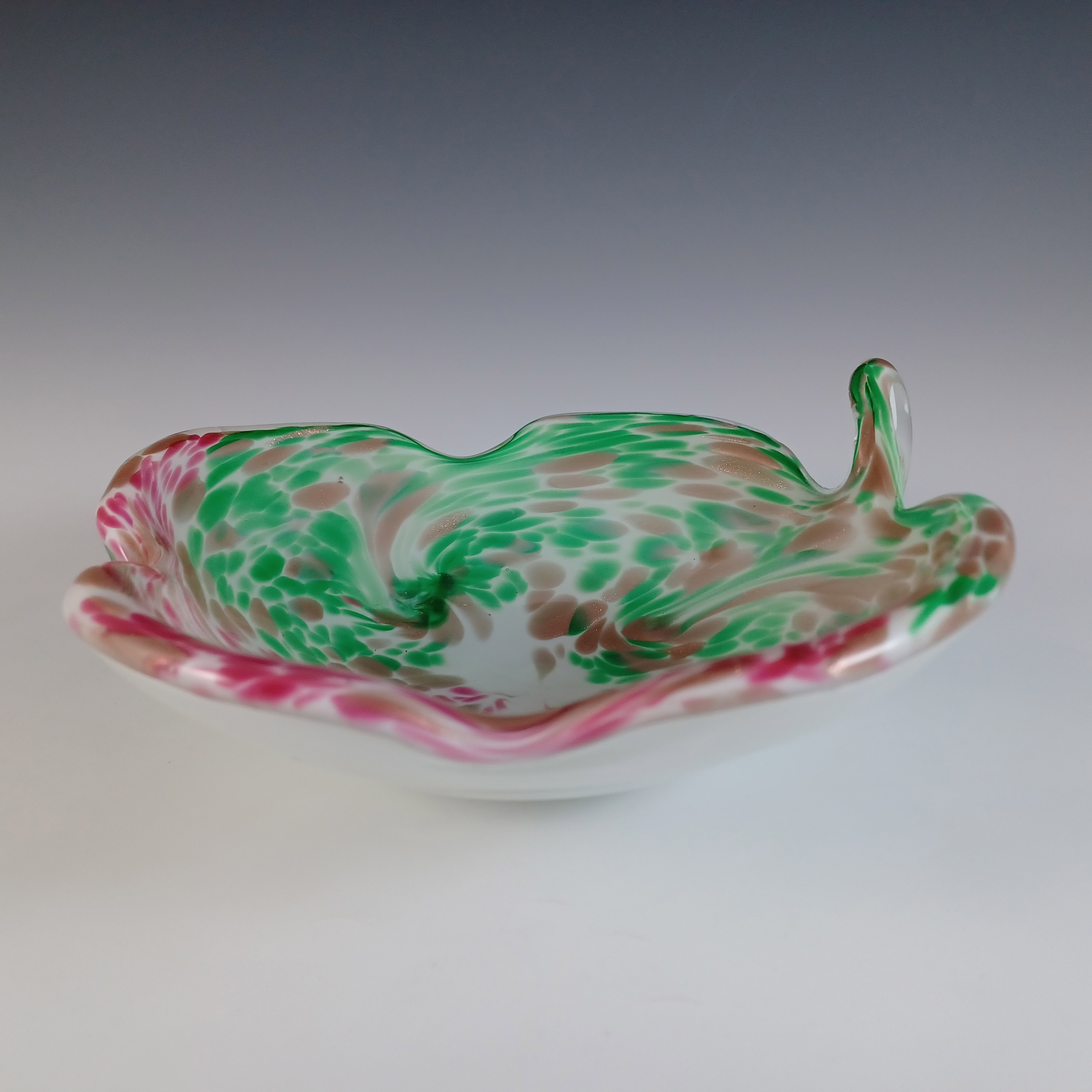 (image for) LABELLED Fratelli Toso Murano Copper Aventurine Glass Bowl - Click Image to Close