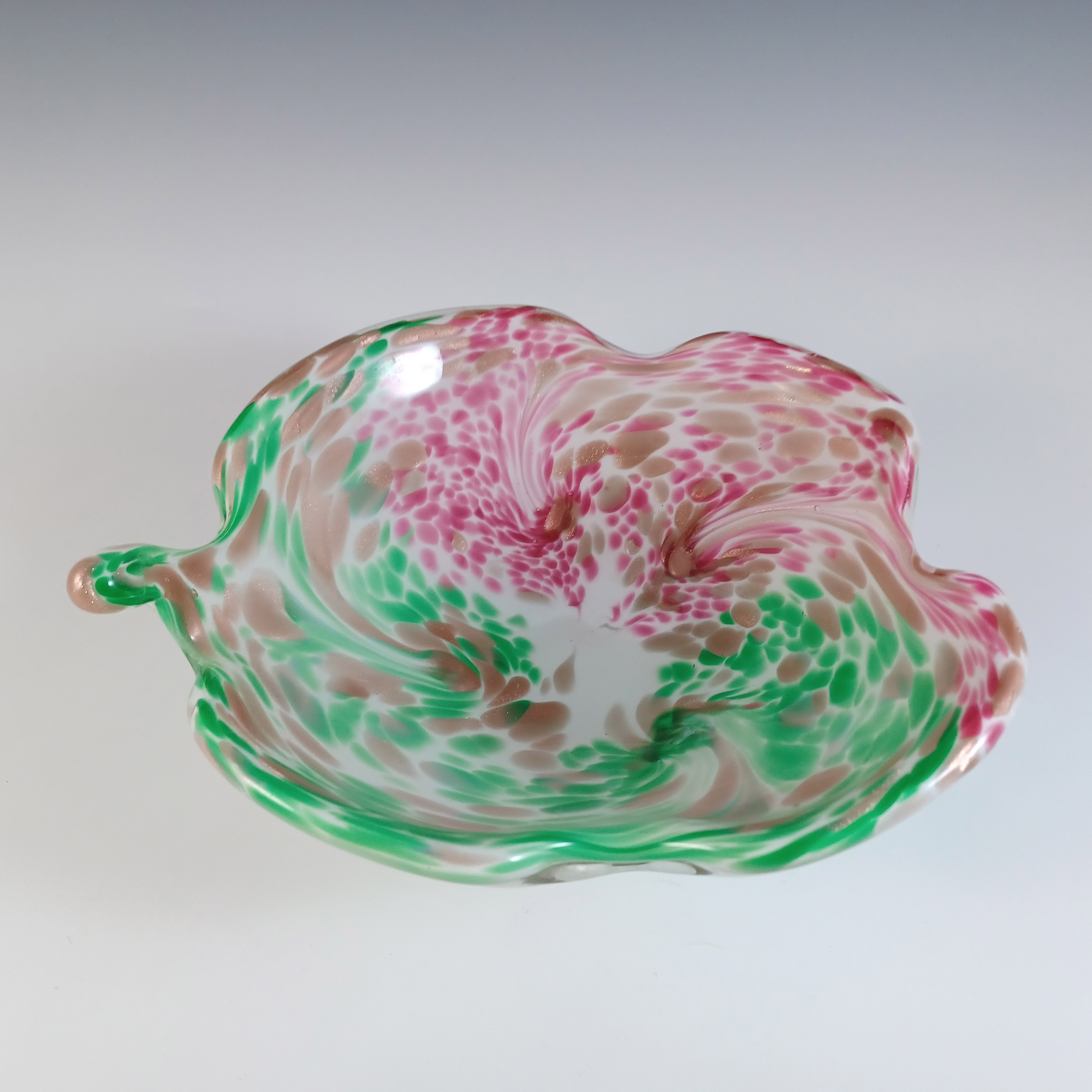 (image for) LABELLED Fratelli Toso Murano Copper Aventurine Glass Bowl - Click Image to Close
