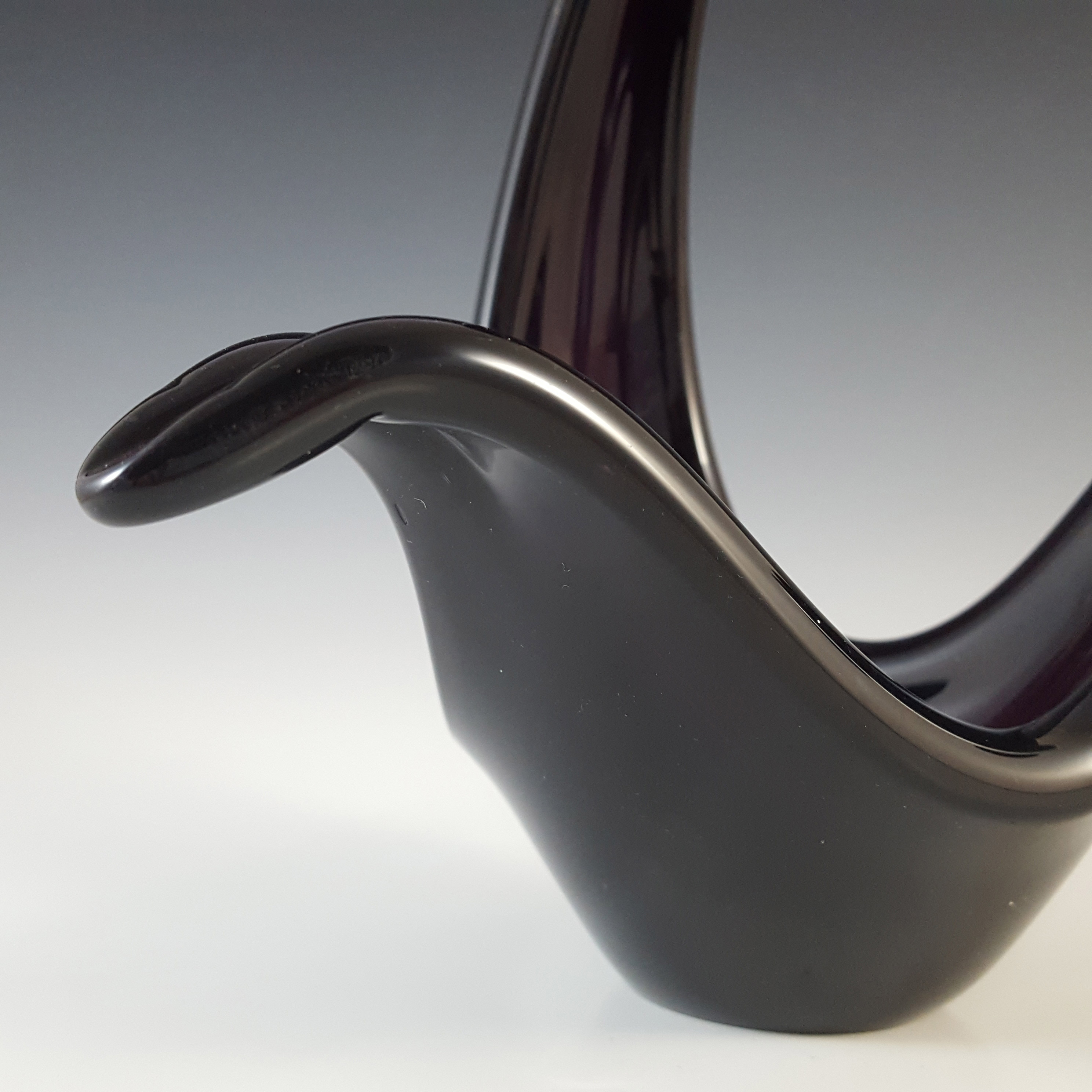 Viartec Murano Style Dark Purple Spanish Glass Sculpture - Click Image to Close