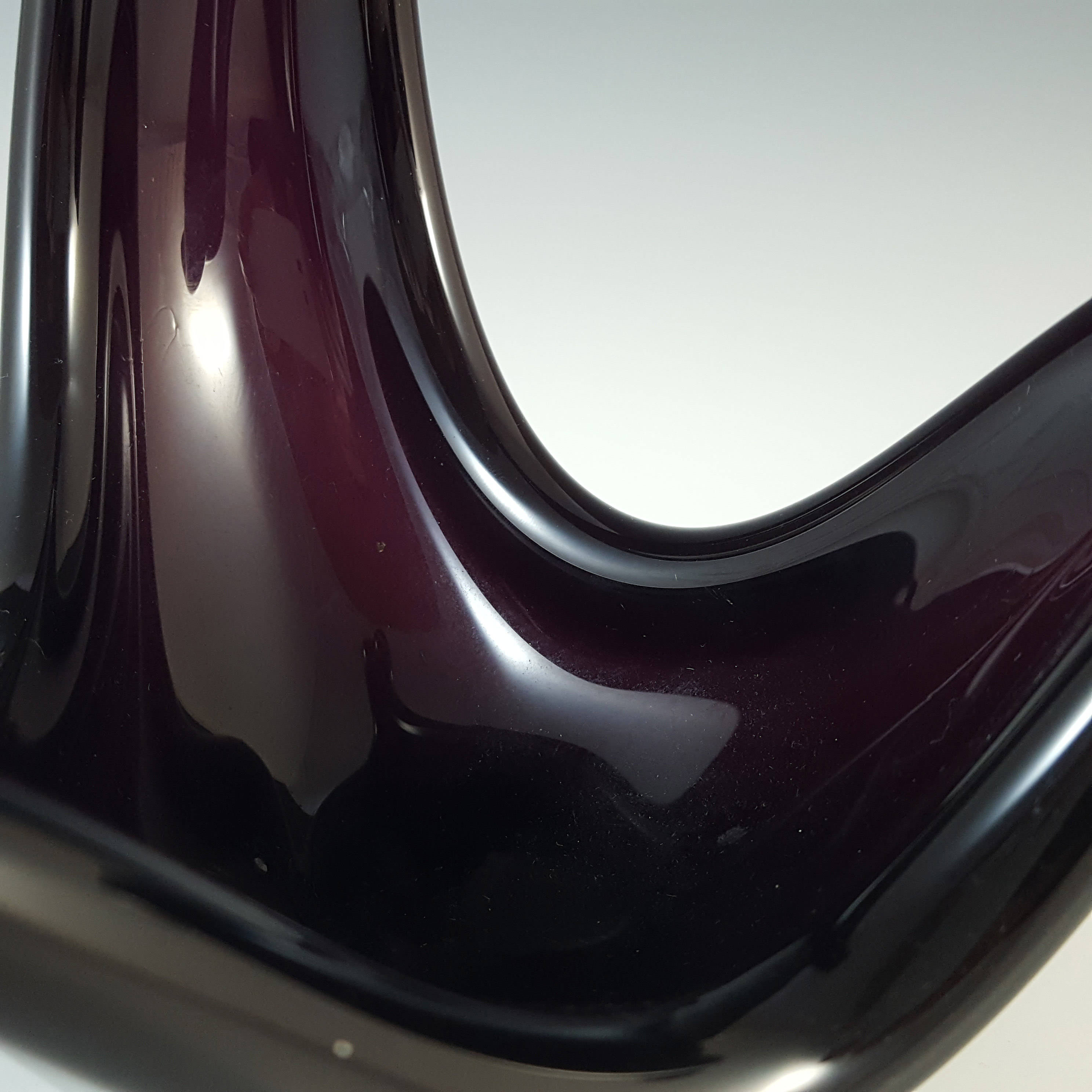 Viartec Murano Style Dark Purple Spanish Glass Sculpture - Click Image to Close