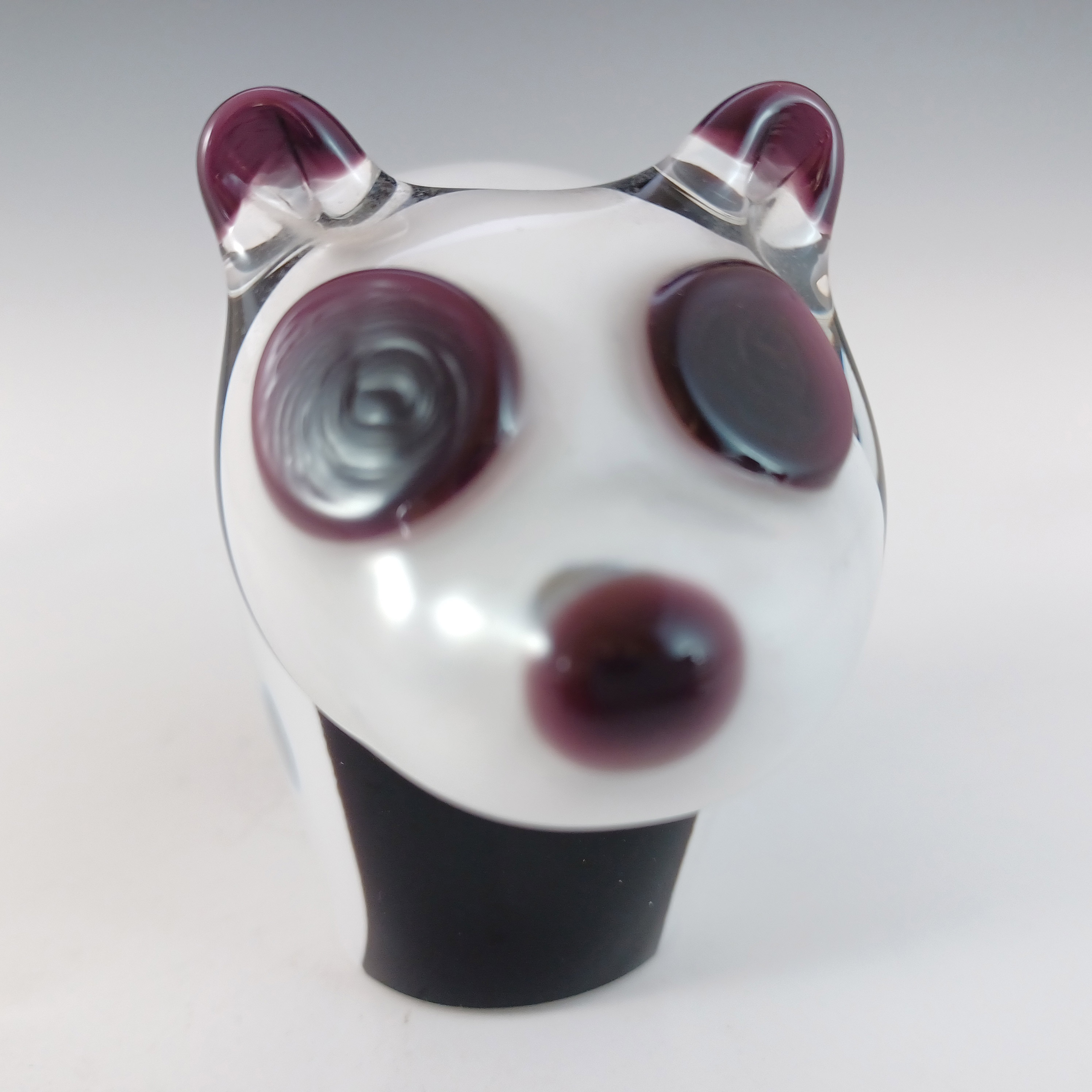 (image for) Wedgwood Glass Panda Bear Paperweight SG421 - Marked - Click Image to Close