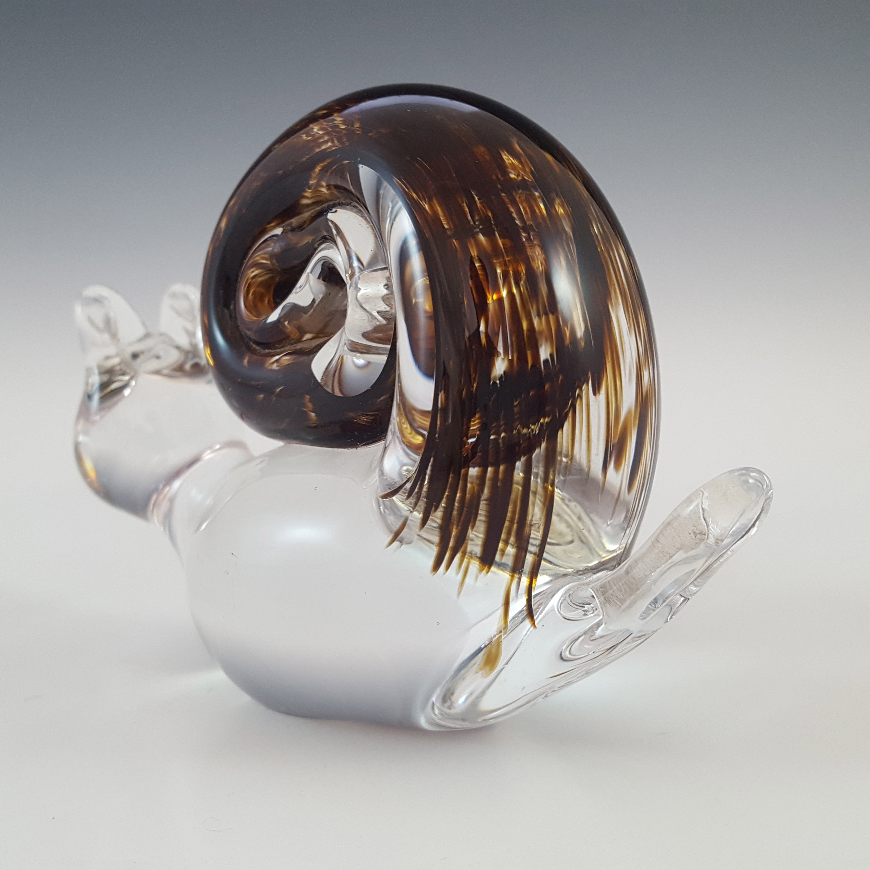 MARKED Wedgwood Speckled Brown Glass Snail RSW268 - Click Image to Close