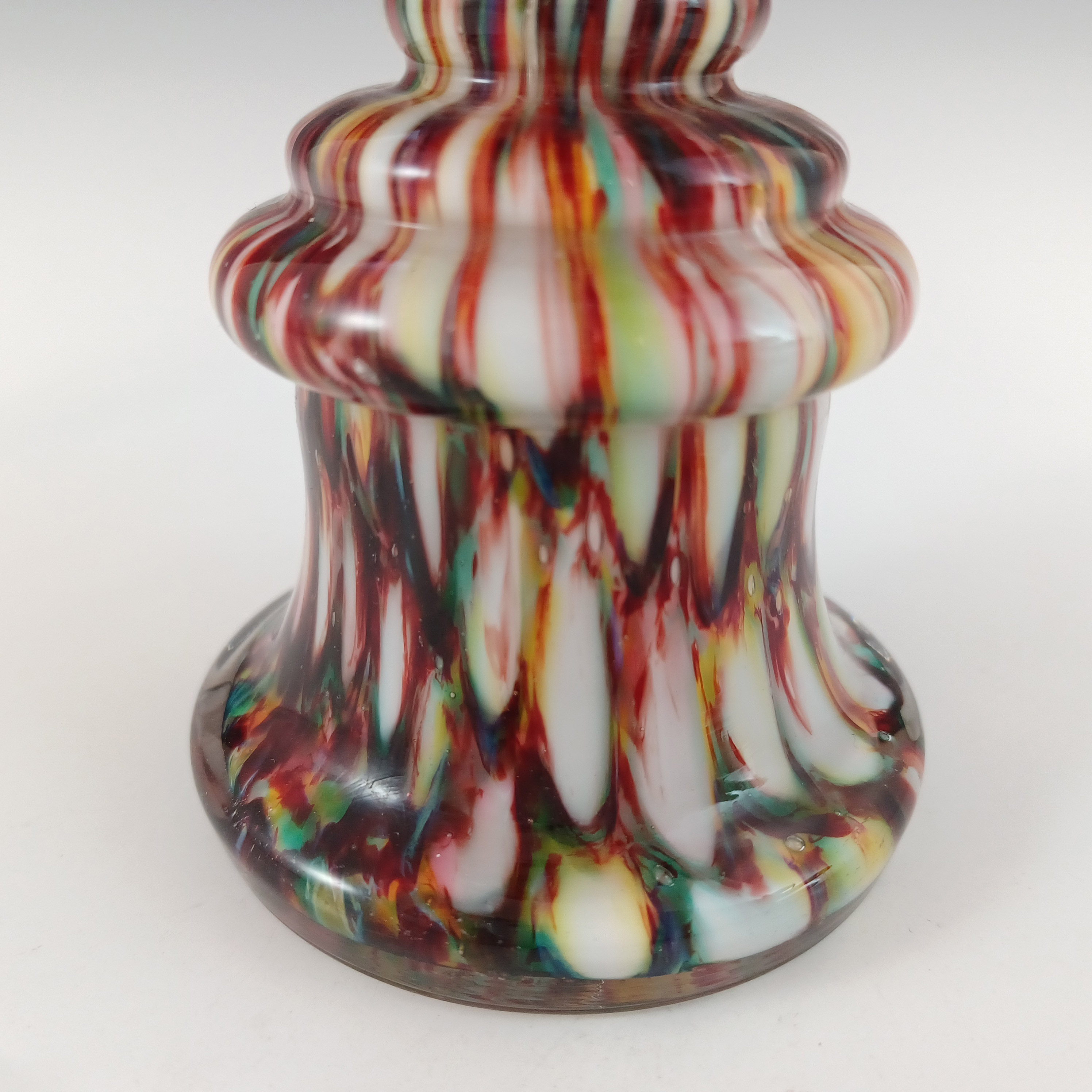 (image for) Welz Bohemian Honeycomb Spatter Glass Trophy Vase - Click Image to Close