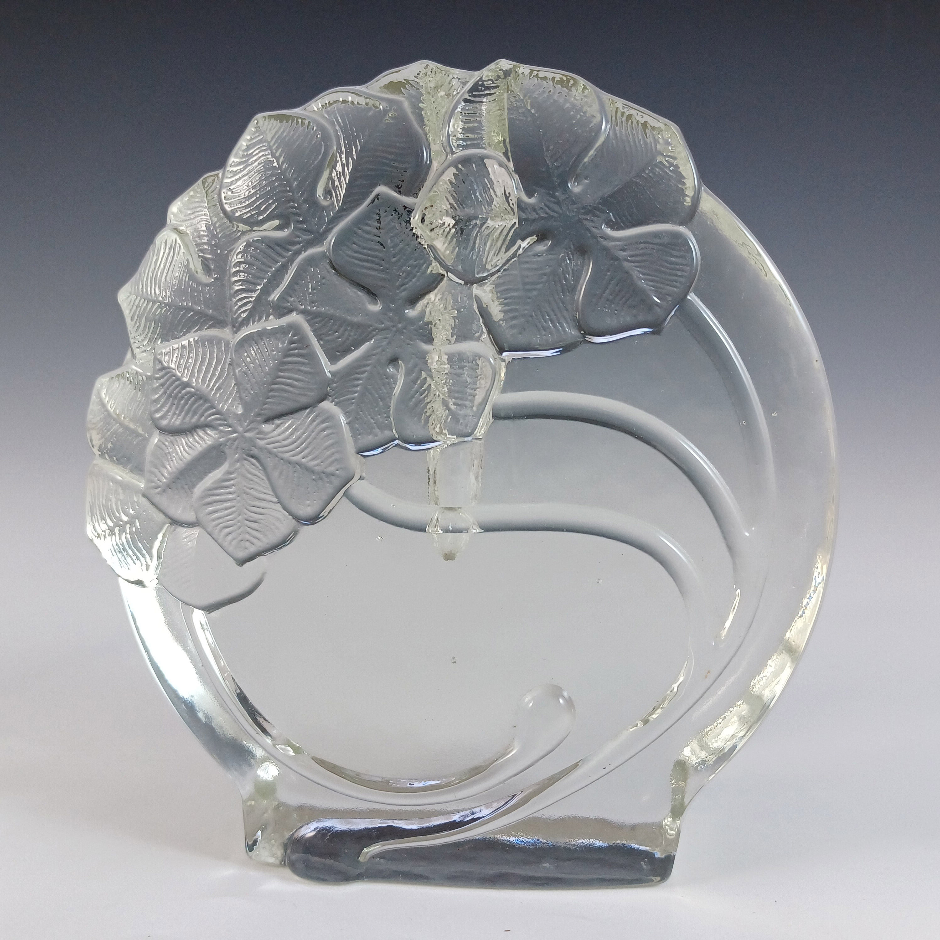 LABELLED WMF German Vintage Solifleur Textured Glass Stem Vase - Click Image to Close
