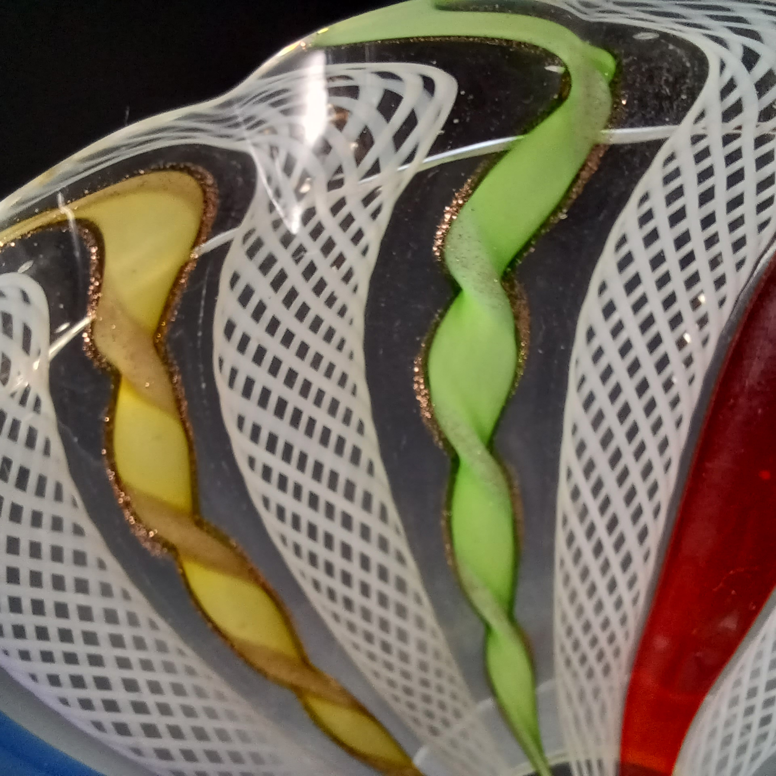 (image for) AVEM Murano Multicoloured Glass Zanfirico Filigree Bowl - Click Image to Close