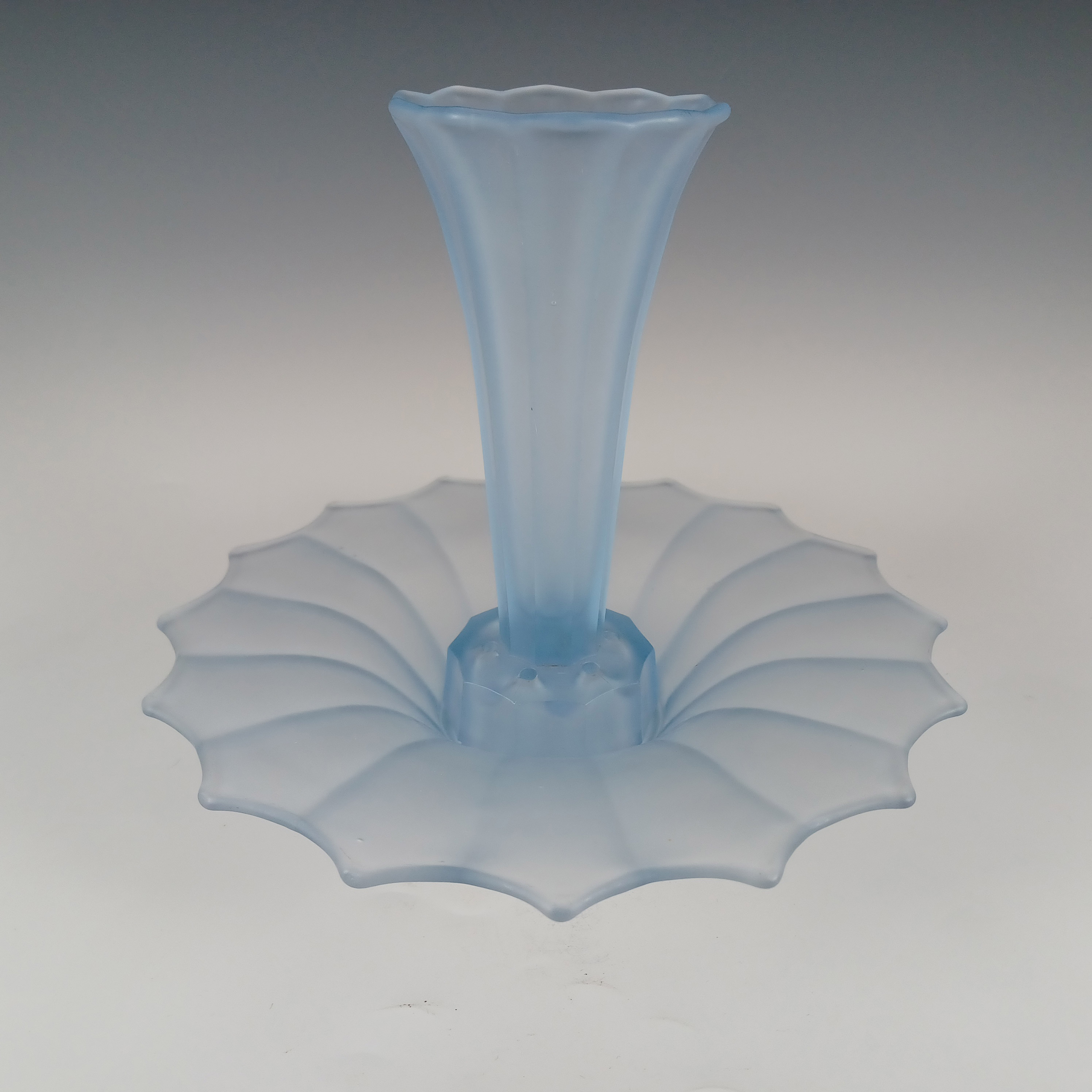 Ankerglas Bernsdorf Art Deco Blue Glass Vase & Bowl Set - Click Image to Close