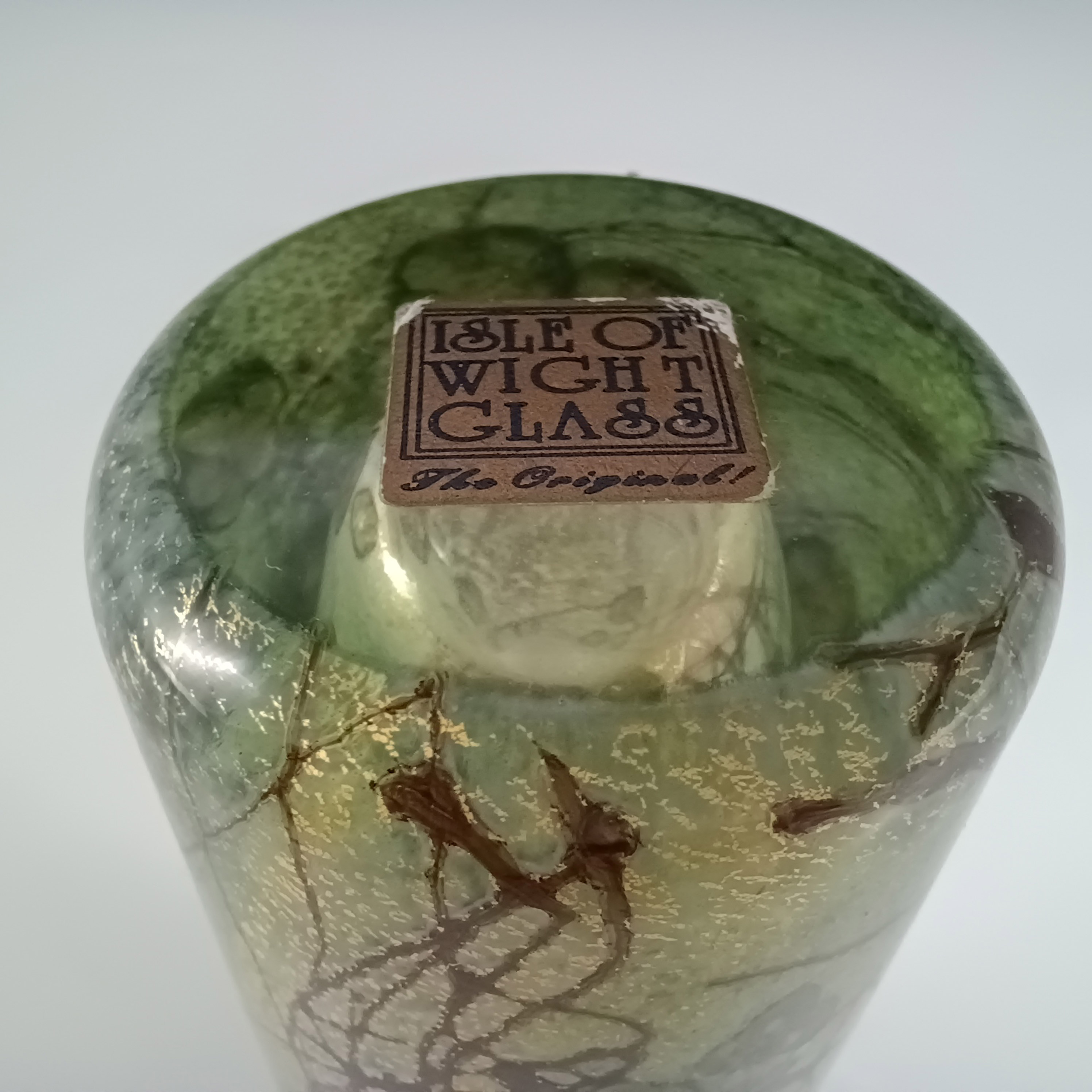 (image for) Isle of Wight Studio/Harris 'Garden' Green Glass Vase - Click Image to Close