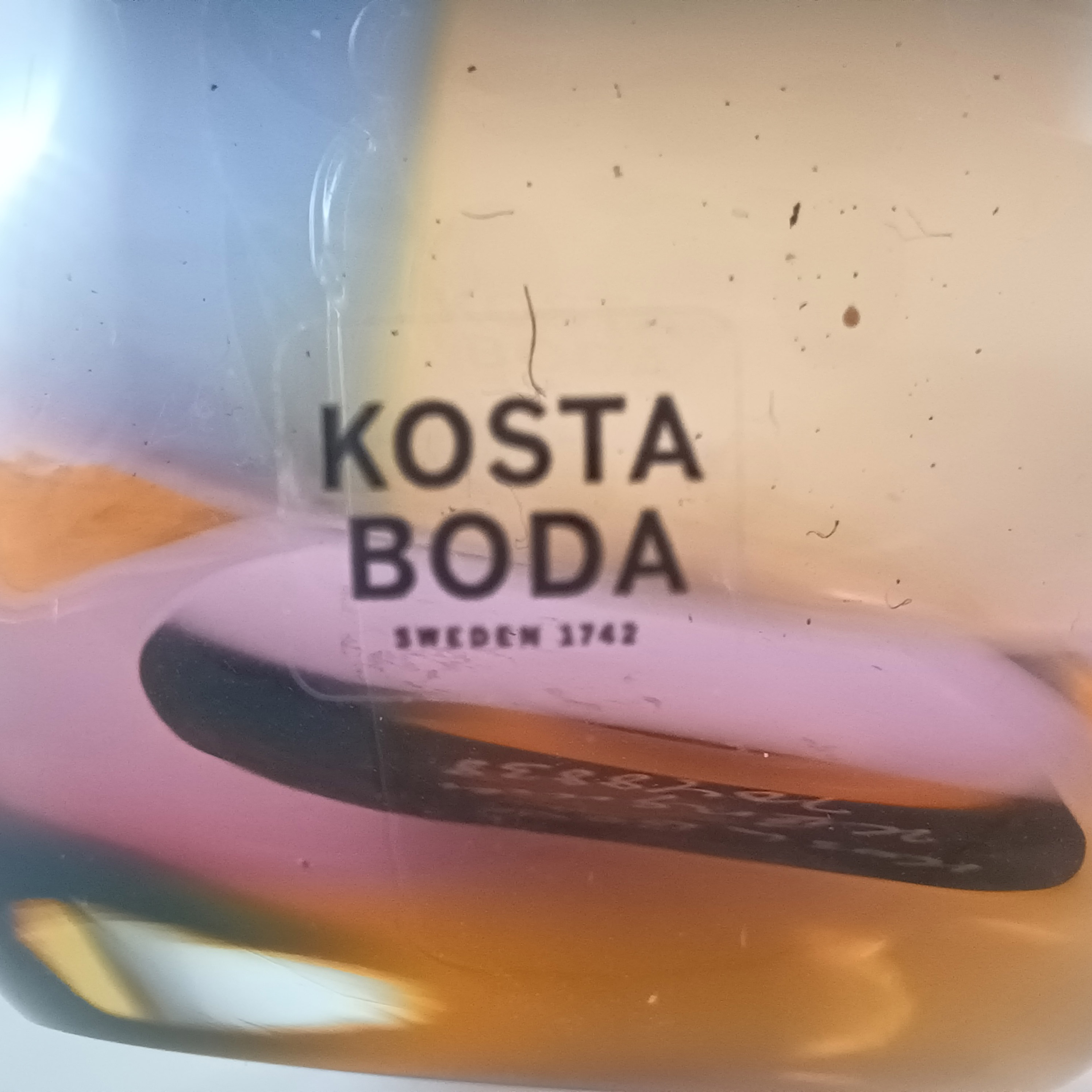 (image for) SIGNED & BOXED Kosta Boda "Fidji" Glass Vase by Kjell Engman - Click Image to Close
