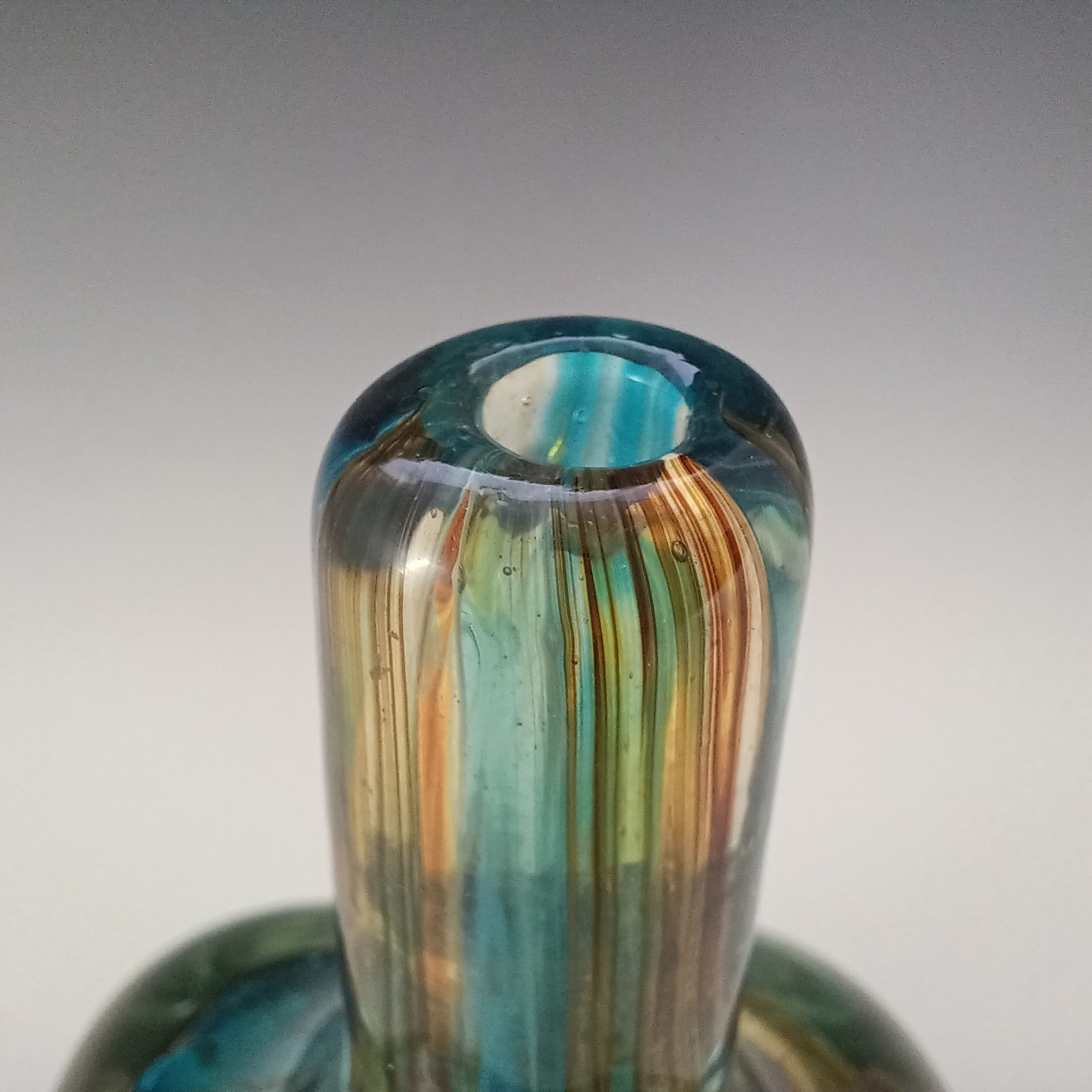 (image for) Mdina 'Tiger' Maltese Glass Cube Vase - Signed 1978 - Click Image to Close