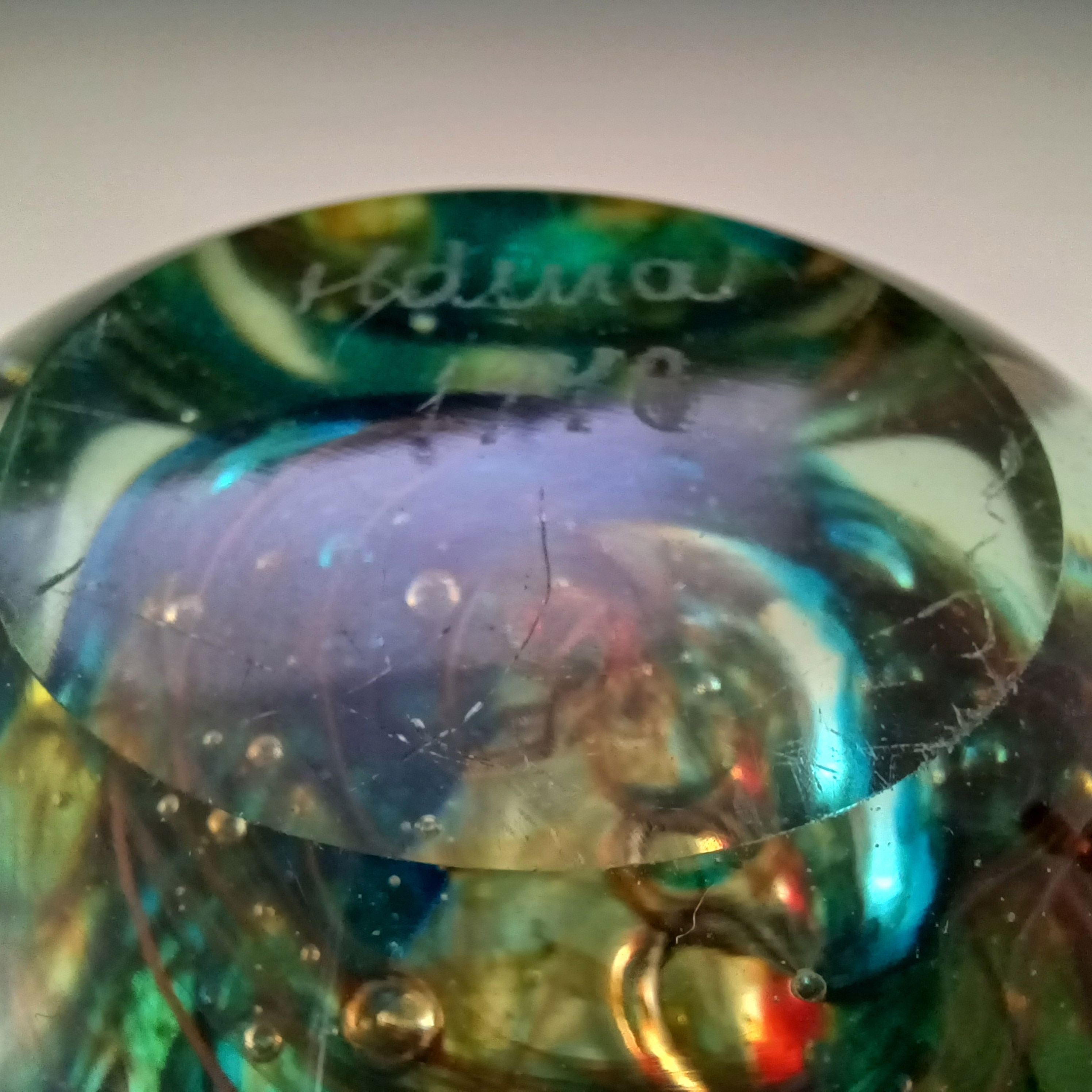 (image for) Mdina 'Tiger' Maltese Glass Cube Vase - Signed 1978 - Click Image to Close