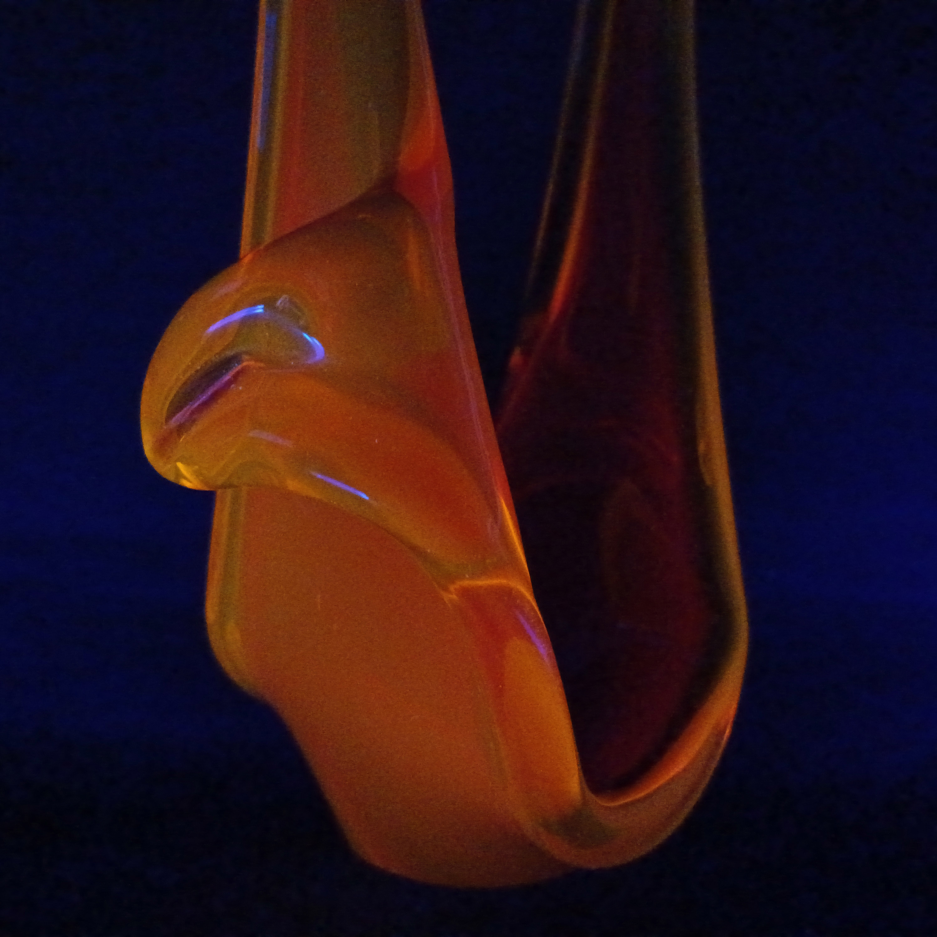 (image for) Viartec Murano Style Selenium Red & Orange Spanish Glass Sculpture - Click Image to Close