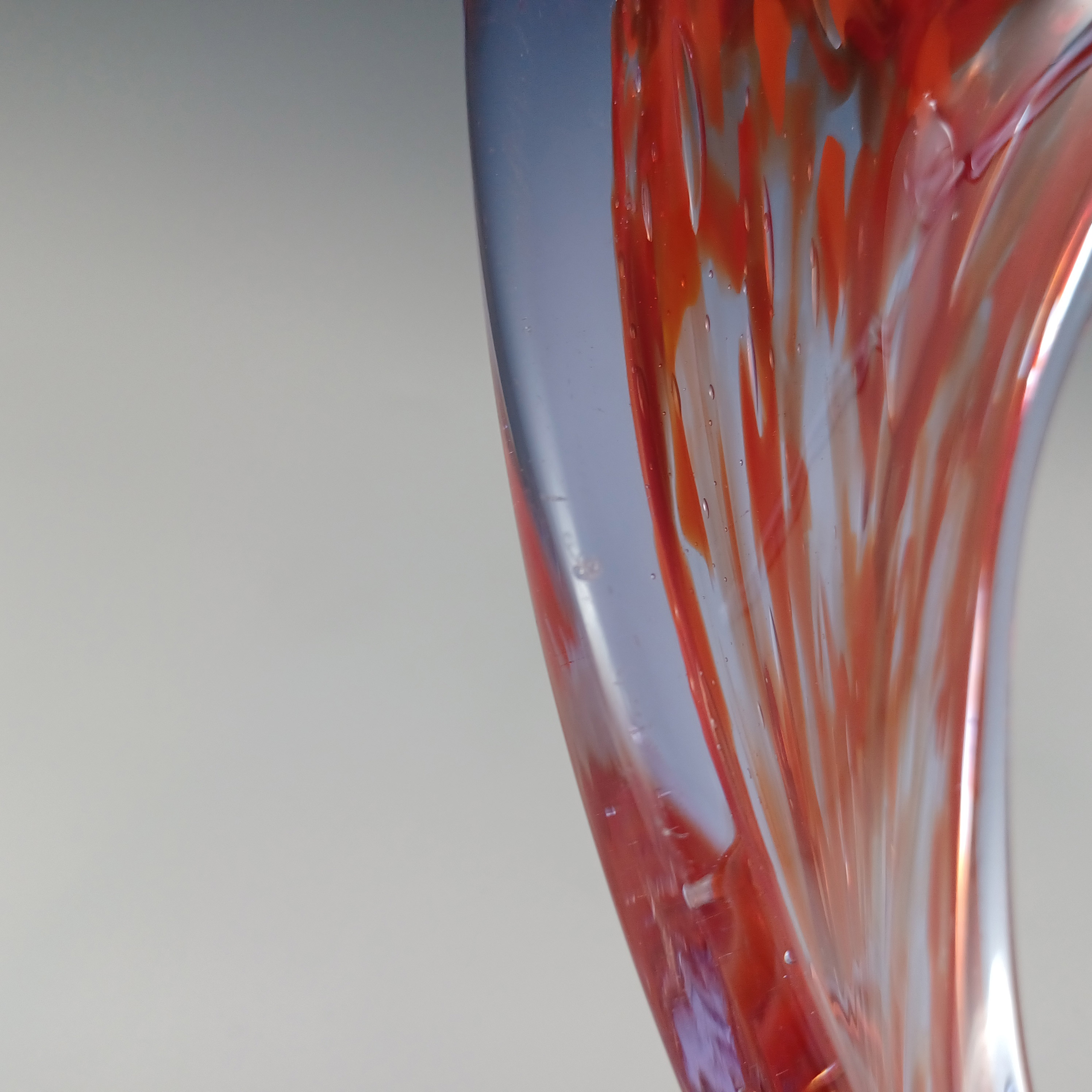 (image for) Viartec Murano Style Red Spanish Glass Horn Sculpture Bowl - Click Image to Close