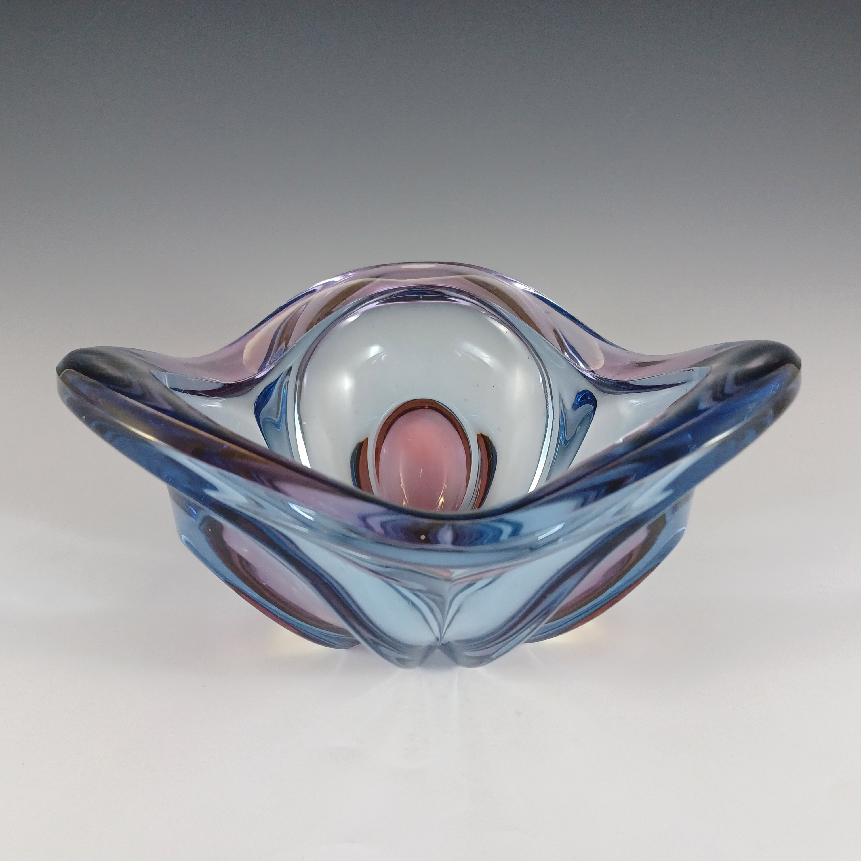 (image for) Waltherglas / Walther-Glas Vintage Blue & Purple Glass Bowl - Click Image to Close