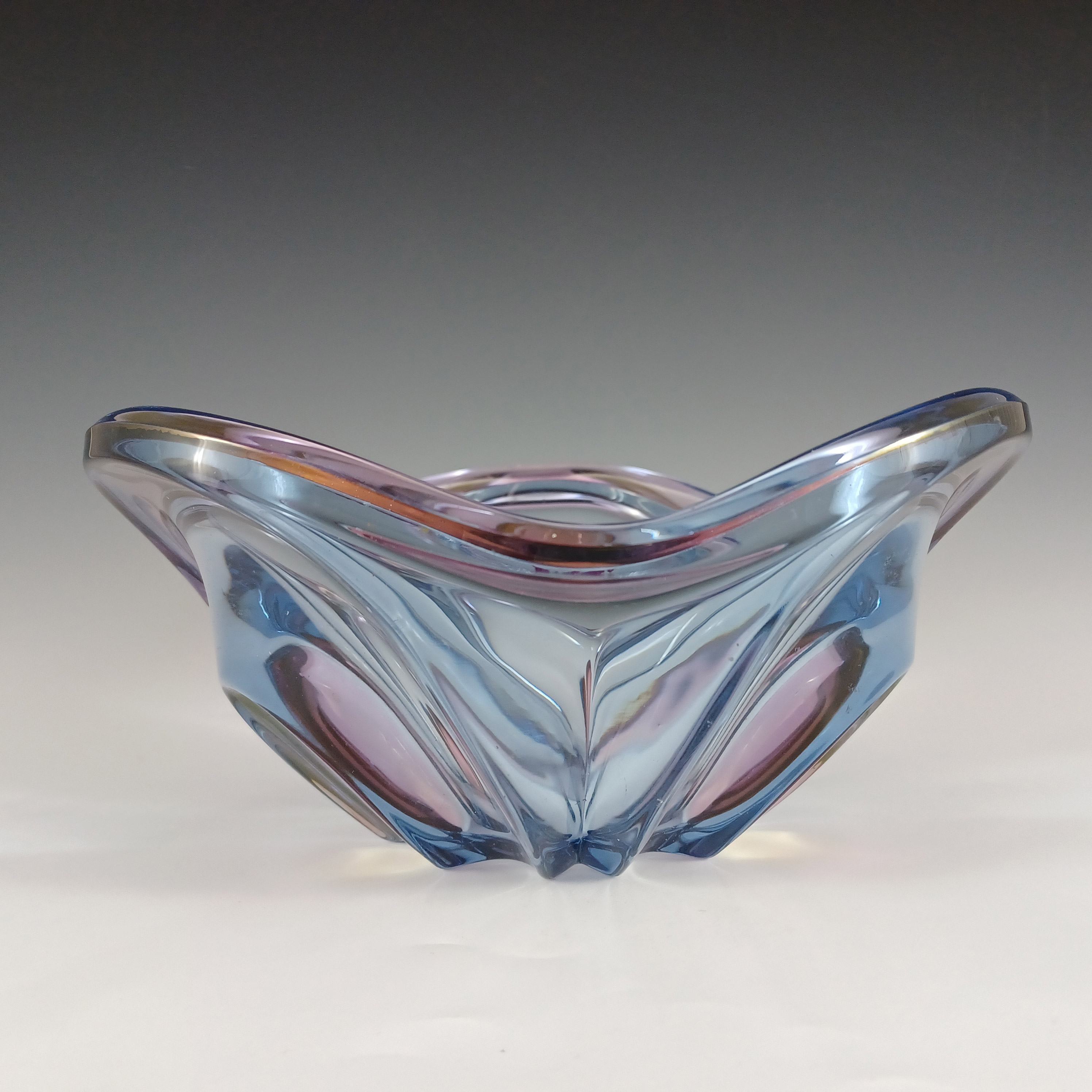 (image for) Waltherglas / Walther-Glas Vintage Blue & Purple Glass Bowl - Click Image to Close