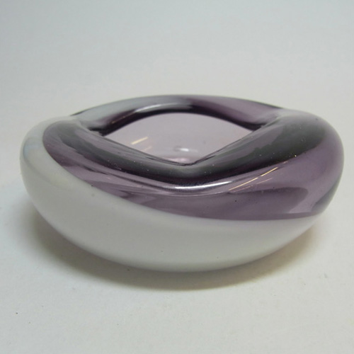 (image for) Japanese Purple & White Vintage Glass Bowl / Ashtray - Click Image to Close