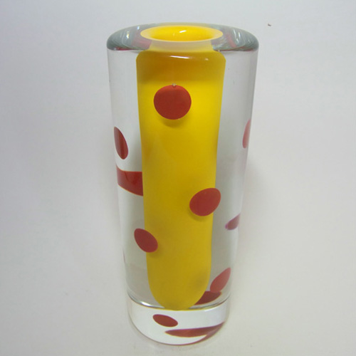 Beránek #2003/07/24 Labelled Yellow & Red Vase by Ondrej Kroupa - Click Image to Close