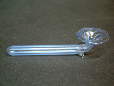 (image for) Lauscha German Blue Striped Lampworked Glass Knife Rest - Click Image to Close