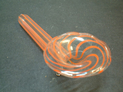 (image for) Lauscha German Red Striped Lampworked Glass Knife Rest - Click Image to Close