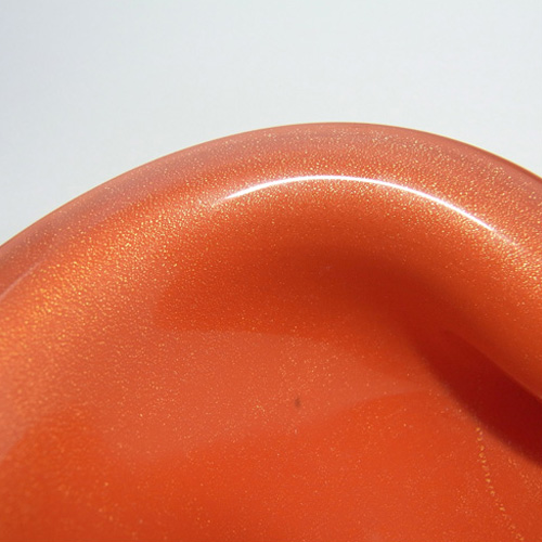 Barbini Murano Red & Gold Leaf Glass Biomorphic Bowl - Click Image to Close