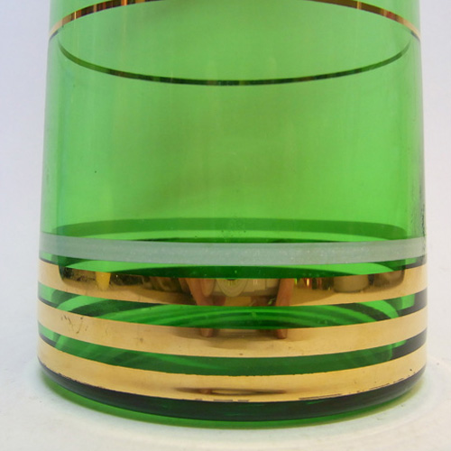 (image for) Borske Sklo 1950's Green Glass Cylindrical Vase - Click Image to Close