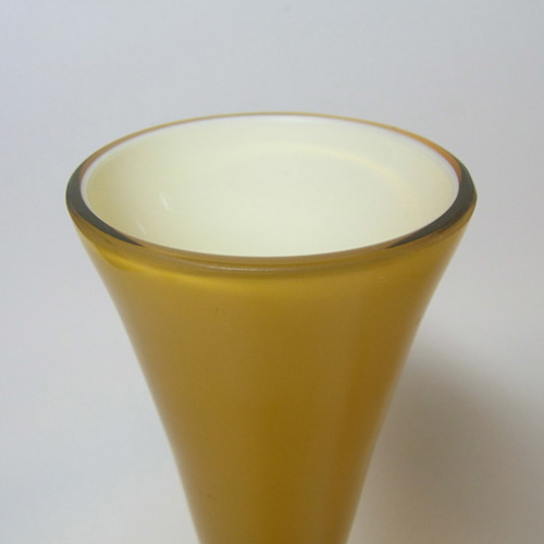 Scandinavian/Italian Retro Amber Cased Glass Vase - Click Image to Close