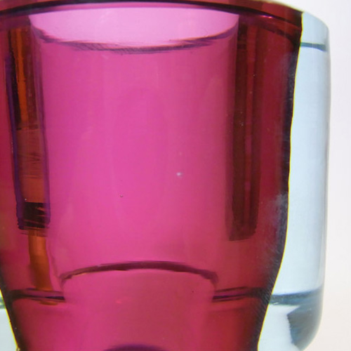 Seguso Vetri d'Arte #14142 Purple & Blue Sommerso Glass Vase - Click Image to Close
