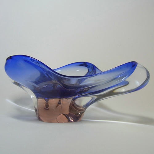 (image for) Chřibská #231/2/27 Czech Pink & Blue Glass Bowl - Click Image to Close