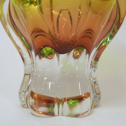 (image for) Chřibská #240/1/19 Czech Yellow & Orange Glass Vase - Click Image to Close