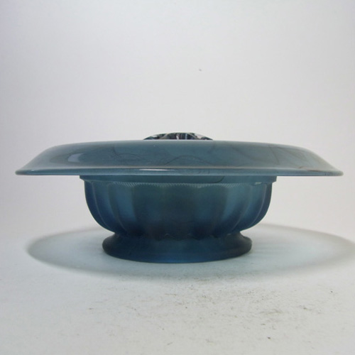 (image for) Davidson #1910BD Art Deco 1930's Blue Cloud Glass Bowl - Click Image to Close