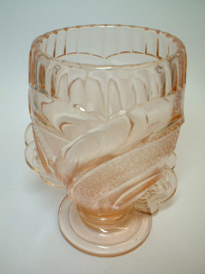 (image for) Sowerby Large Art Deco 1930's Pink Glass Vase - Click Image to Close