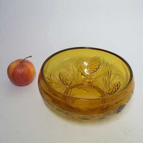 (image for) Jobling #5000 1930's Amber Art Deco Glass Fircone Bowl - Click Image to Close