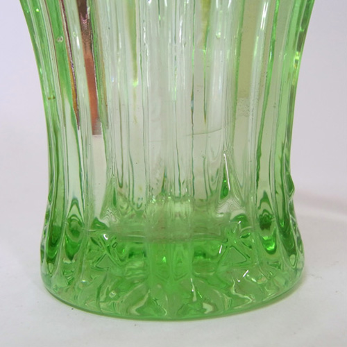Sowerby Art Deco 1930's Green Pressed Glass Posy Vase - Click Image to Close