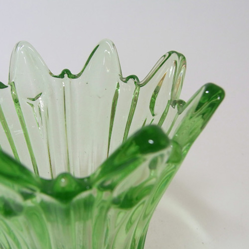 (image for) Sowerby Art Deco 1930's Green Pressed Glass Posy Vase - Click Image to Close