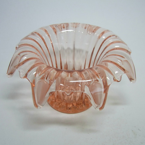 Sowerby 1930's Art Deco Pink Glass Posy Bowl/Vase - Click Image to Close