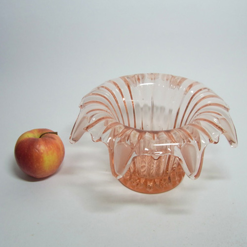 Sowerby 1930's Art Deco Pink Glass Posy Bowl/Vase - Click Image to Close