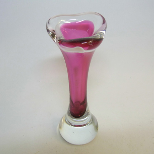Flygsfors Coquille Glass Vase by Paul Kedelv Signed '57 - Click Image to Close