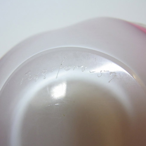 (image for) Flygsfors Coquille Glass Bowl by Paul Kedelv Signed '59 - Click Image to Close