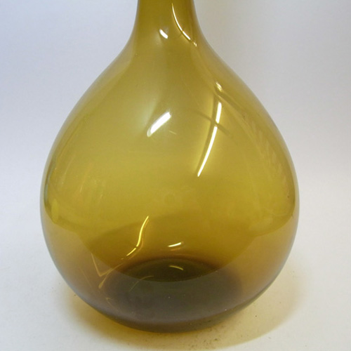 (image for) Large Scandinavian/Swedish 1950's/60's Amber Glass Bottle Vase - Click Image to Close